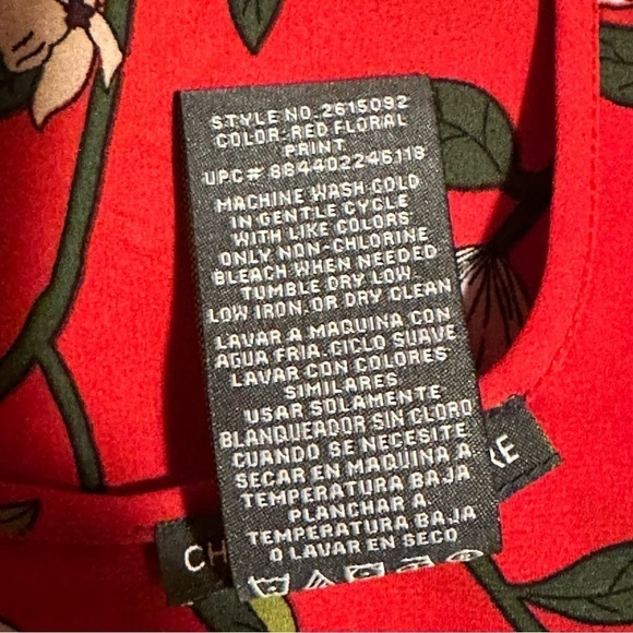 3x25* Chelsea & Theodore Women's Sleeveless Red White Floral Print Hi-Low Hem - Picture 5 of 15